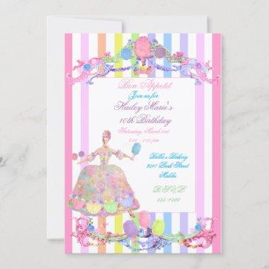Marie Antoinette candy stripes pastels french Invitations