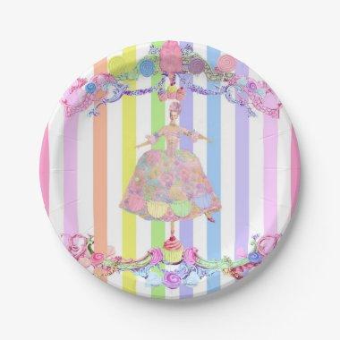 Marie Antoinette candy stripes pastels french Paper Plates