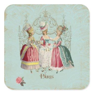 Marie Antoinette French Paris Ladies Square Sticker