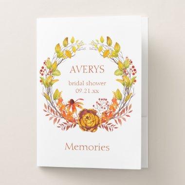 Marigold Autumn Bridal Shower Memories Pocket Folder