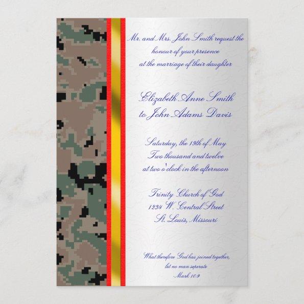 Marine Digital Camouflage Wedding Invitations