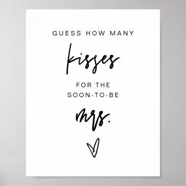 MARLO Bold How Many Kisses Bridal Shower Game Poster