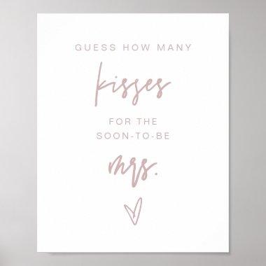MARLO Dusty Rose How Many Kisses Bridal Game Poster