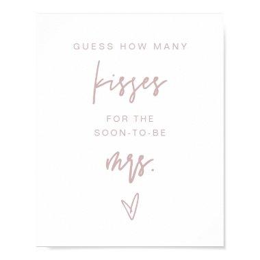 MARLO Dusty Rose How Many Kisses Bridal Game Poster