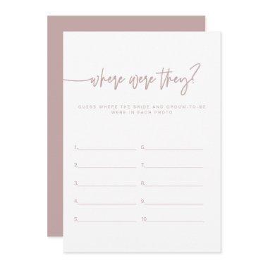 MARLO Dusty Rose Where Were They Bridal Shower Invitations