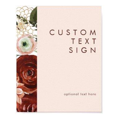 Marsala Autumn Floral | Blush  & Gifts Custom Poster