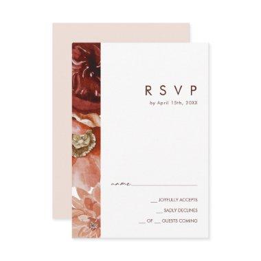 Marsala Autumn Floral | Blush RSVP Card