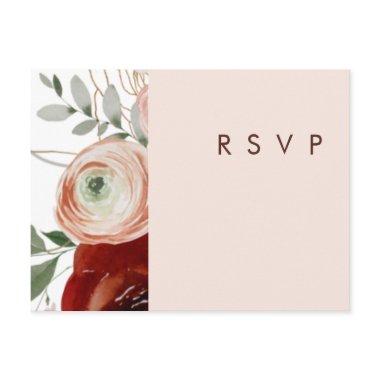 Marsala Autumn Floral | Blush Wedding RSVP Post