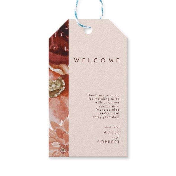 Marsala Autumn Floral | Blush Wedding Welcome Gift Tags