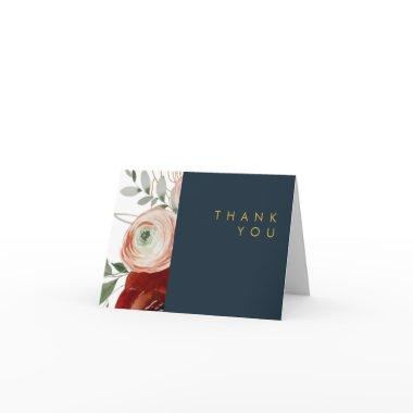 Marsala Autumn Floral | Navy Thank You