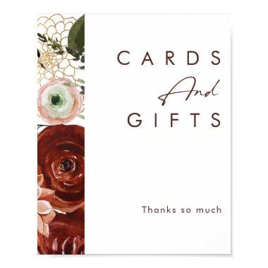 Marsala Autumn Floral | White  and Gifts Sign