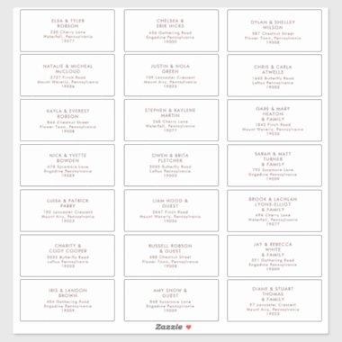 Marsala Autumn Floral | White Guest Address labels