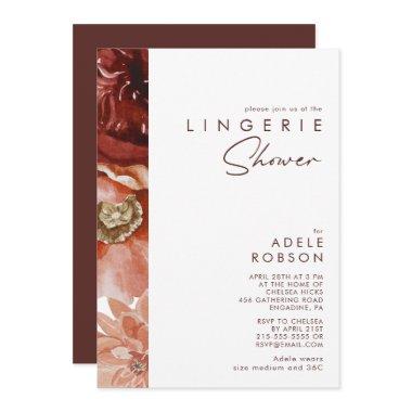 Marsala Autumn Floral | White Lingerie Shower