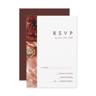 Marsala Autumn Floral | White RSVP Card