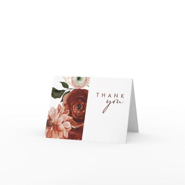 Marsala Autumn Floral | White Thank You
