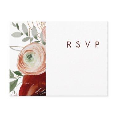 Marsala Autumn Floral | White Wedding RSVP Post