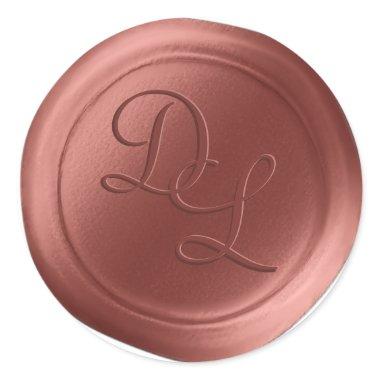 Marsala Brown 2 Letter Monogram Wax Seal Stickers