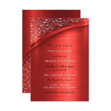 Marsala Burgundy Glitter Bridal Shower Birthday Invitations