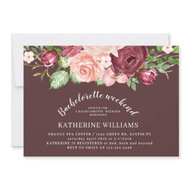 marsala floral Bachelorette weekend