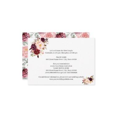 Marsala Flowers Bridal Shower Wedding Details Enclosure Invitations