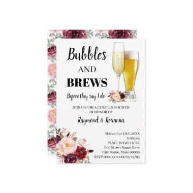 Marsala Flowers Bubble & Brews Couples Shower