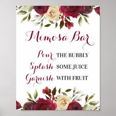 Marsala Mimosa Bar Sign Wedding Bridal Shower Fall
