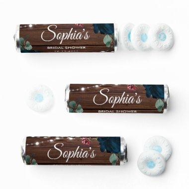 Marsala & Navy Flowers Rustic  Breath Savers® Mints