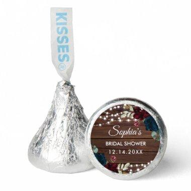 Marsala & Navy Flowers Rustic Bridal Shower Hershey®'s Kisses®