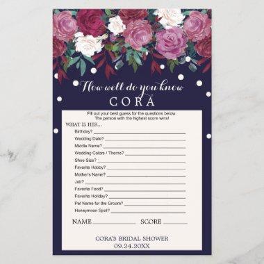 Marsala & Navy How Well Do You Know The Bride Game