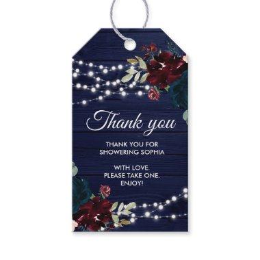 Marsala & Navy Rustic Wood  Gift Tags