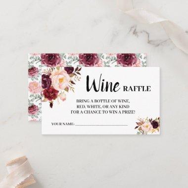 Marsala Wine Raffle Ticket Bridal Shower Invitations