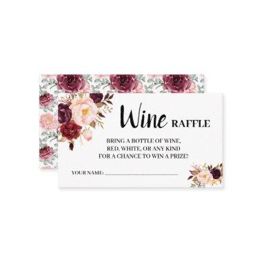 Marsala Wine Raffle Ticket Bridal Shower Invitations