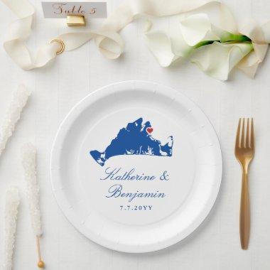 Martha's Vineyard Oak Bluffs Wedding Paper Plates