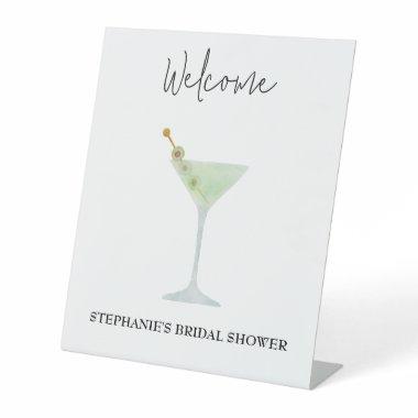 Martini Cocktail Wedding Bridal Shower Welcome Pedestal Sign