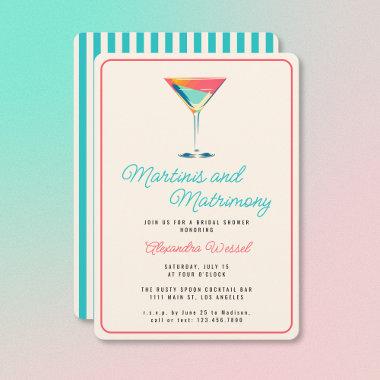 Martinis and Matrimony Cocktails Bridal Shower Invitations