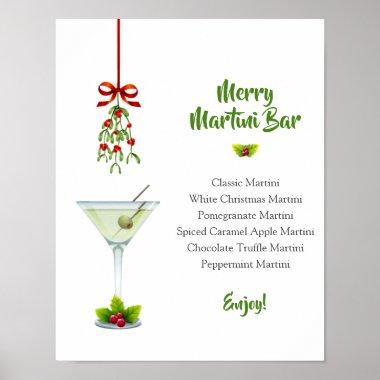 Martinis and Mistletoe Christmas Bar Poster