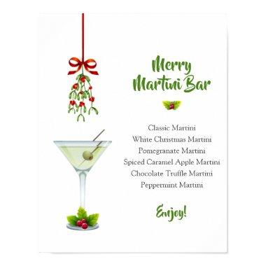 Martinis and Mistletoe Christmas Bar Poster