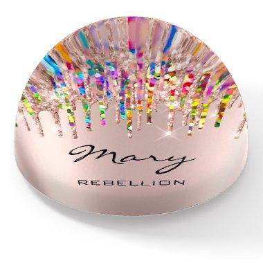 Mary Holograph Rainbow Rose Name Meaning Gift Paperweight
