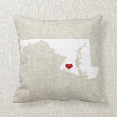 Maryland New Home State Throw Pillow 16" x 16"