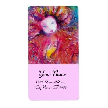 MASK IN RED Venetian Masquerade Pink Lilac Label