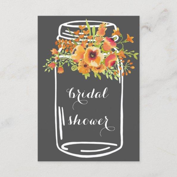 Mason floral rustic bridal shower invitations