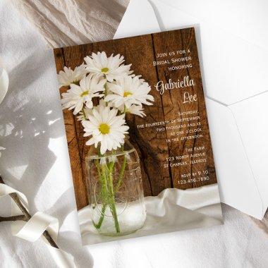 Mason Jar and White Daisies Country