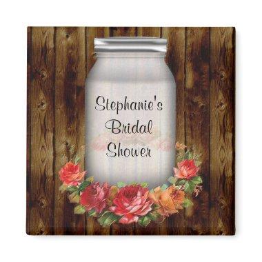 Mason Jar Flower Wreath  Magnet