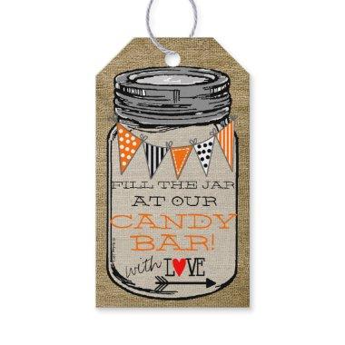 Mason Jar Halloween Pumpkins Candy Table Favor Gift Tags