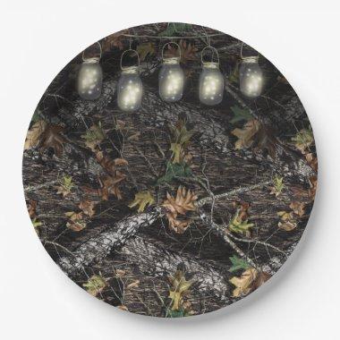 Mason Jar + Hunting Camo Party Plates for Showers