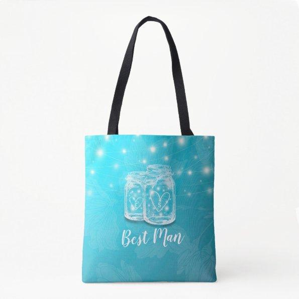 Mason Jar String Light Wedding Best Man Groomsman Tote Bag