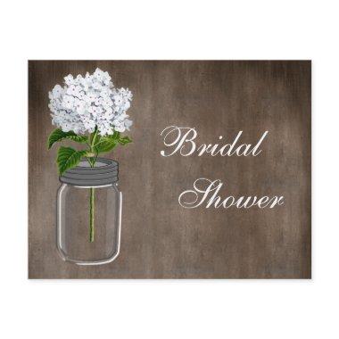 Mason Jar & White Hydrangea Rustic