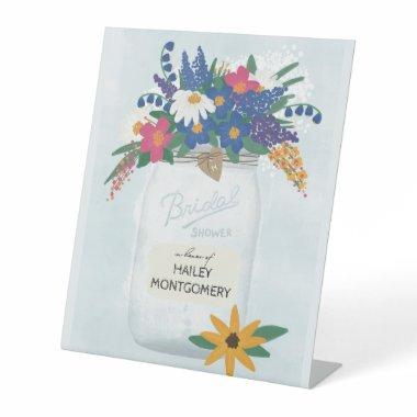 Mason Jar & Wildflowers  Pedestal Sign
