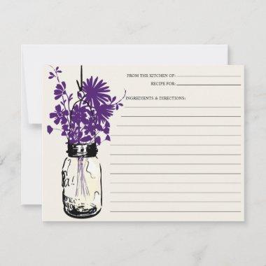 Mason Jar & Wildflowers Recipe Invitations