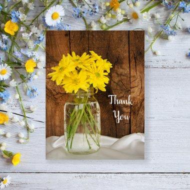 Mason Jar Yellow Daisies Country Wedding Thank You Post
